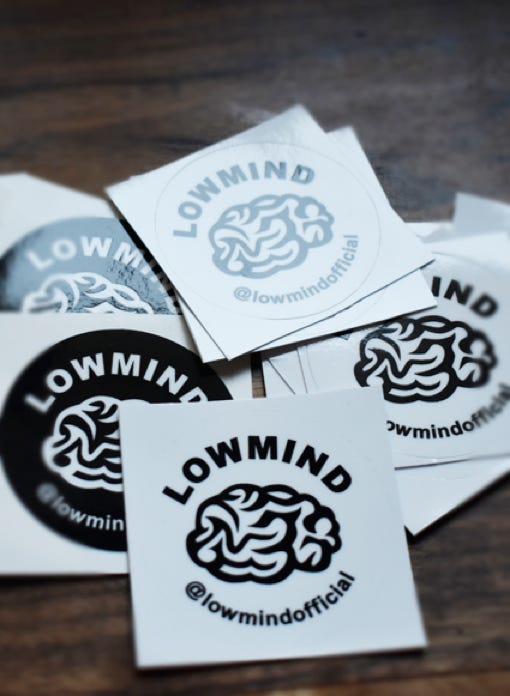Lowmind Merch Stickers